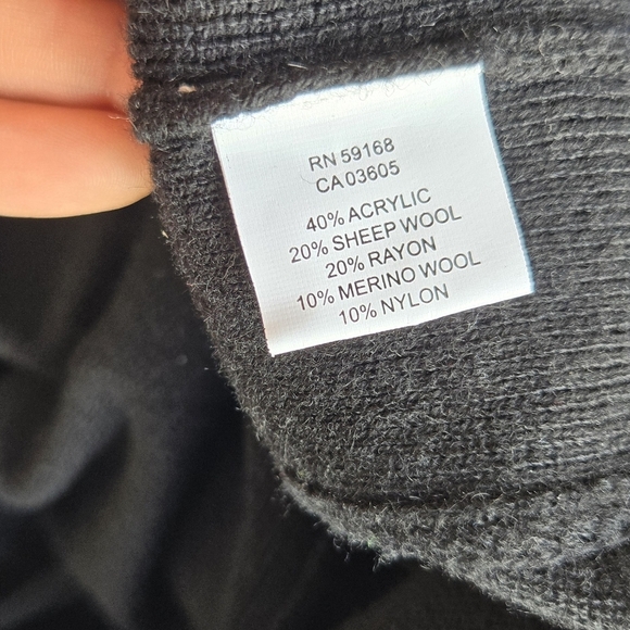 Karen Kane Women's cocoon short sleeve black cardigan Marino&Sheep wool Sz M - Picture 8 of 8